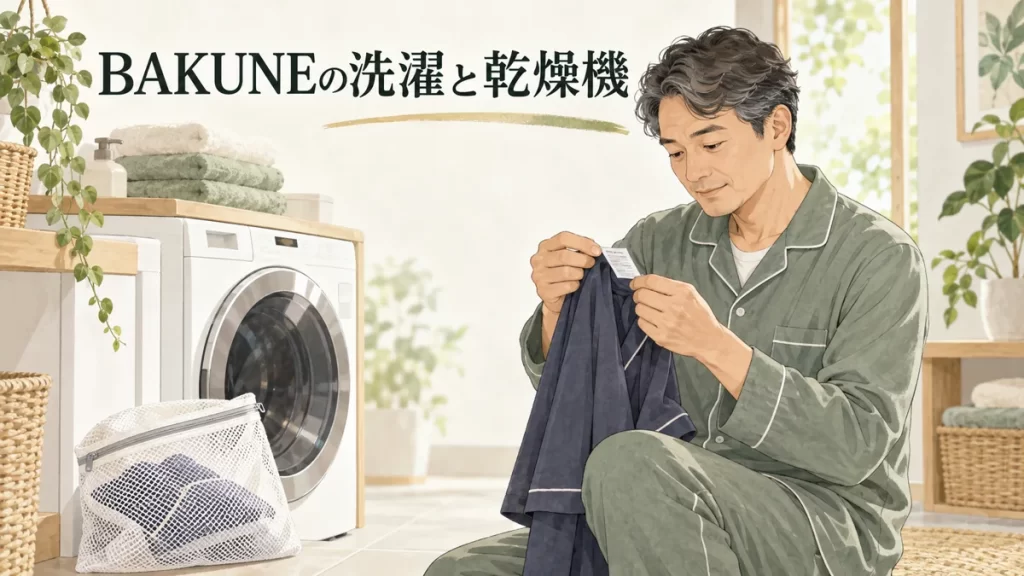 BAKUNEの洗濯と乾燥機の選び方を表したイラスト