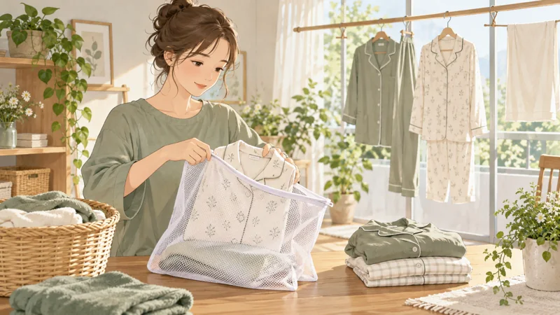 BAKUNEの効果が気になる人の着方と洗濯の確認点の確認ポイントを表したイラスト