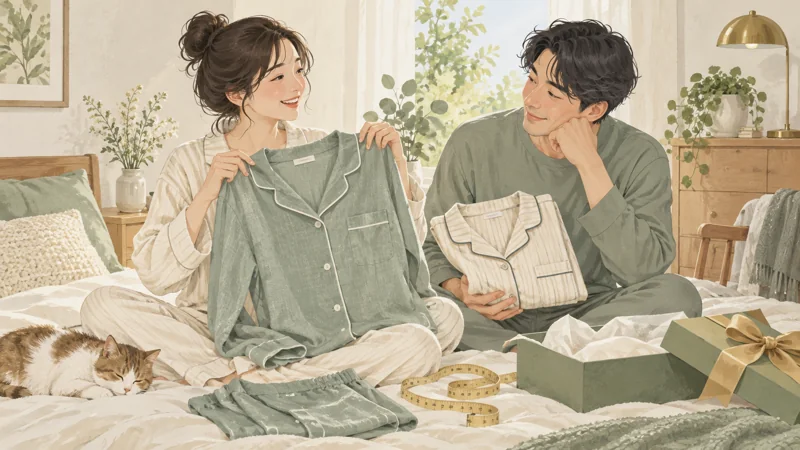 プレゼント用BAKUNEのサイズは手持ちの服と比べるの確認ポイントを表したイラスト
