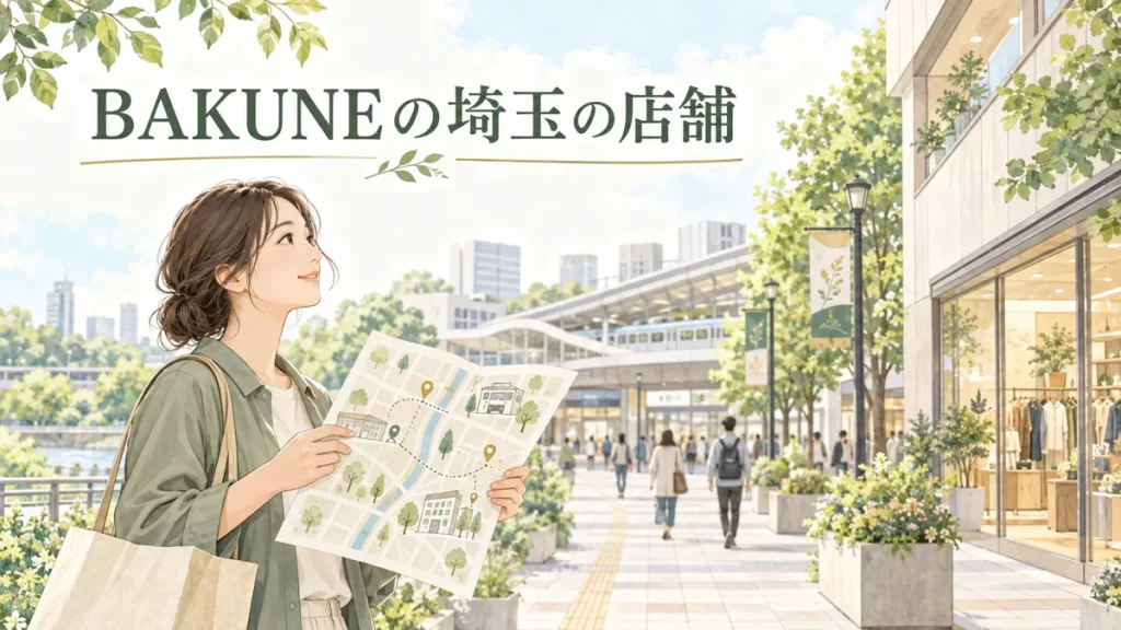 BAKUNEの埼玉の店舗の選び方を表したイラスト
