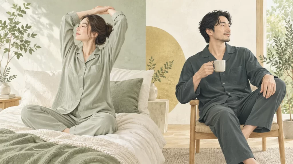 BAKUNEとReDのリカバリーウェアを比較！素材・サイズ・購入条件の確認方法をイメージしたイラスト