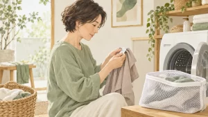 ブレインスリープのリカバリーウェアの洗濯方法は？乾燥機・洗剤・干し方の確認点の確認方法をイメージしたイラスト