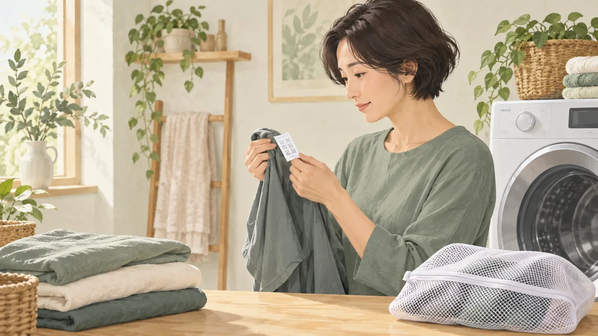 ECLEARのリカバリーウェアの洗濯方法は?乾燥機・洗剤・干し方の確認点の確認方法をイメージしたイラスト