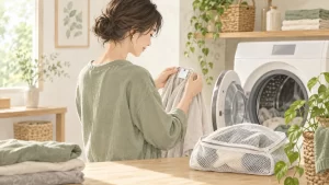 マイまくらのリカバリーウェアの洗濯方法は？乾燥機・洗剤・干し方の確認点の確認方法をイメージしたイラスト