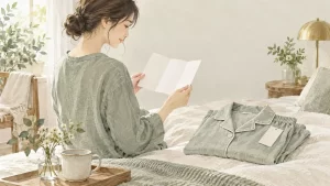 リカバリーウェアの使用上の注意｜購入前の表示・着方・検査時の確認の確認方法を表すイラスト
