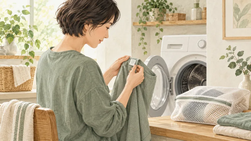 ReFaの洗濯はモデルの表示と乾燥機の可否を確認の確認方法をイメージしたイラスト