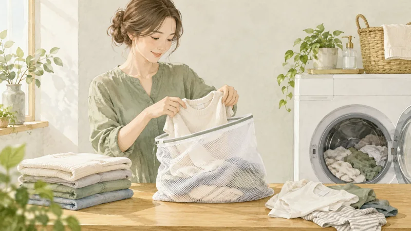 リライブシャツの洗濯はモデルの表示と乾燥機の可否を確認の確認方法を表すイラスト