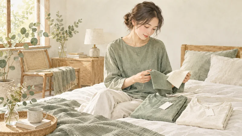 リライブシャツの評判・口コミと公式の素材・用途を照合するの確認方法を表すイラスト