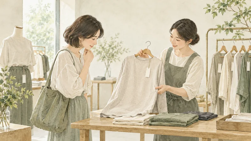 リライブシャツをどこで買えるかは在庫と試着の可否で判断の確認方法を表すイラスト