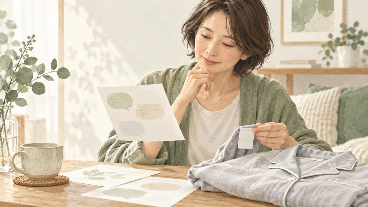 SIXPADのリカバリーウェアの評判・口コミは?商品情報と購入前の確認点の確認方法をイメージしたイラスト