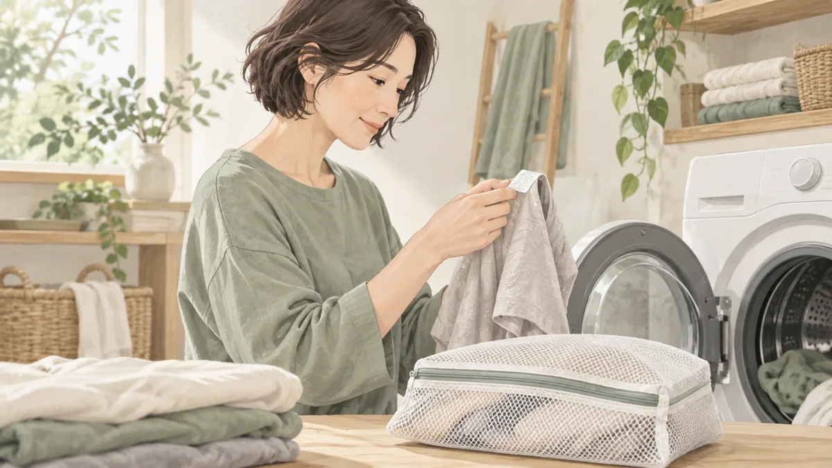 睡眠技研のリカバリーウェアの洗濯方法は？乾燥機・洗剤・干し方の確認点の確認方法をイメージしたイラスト