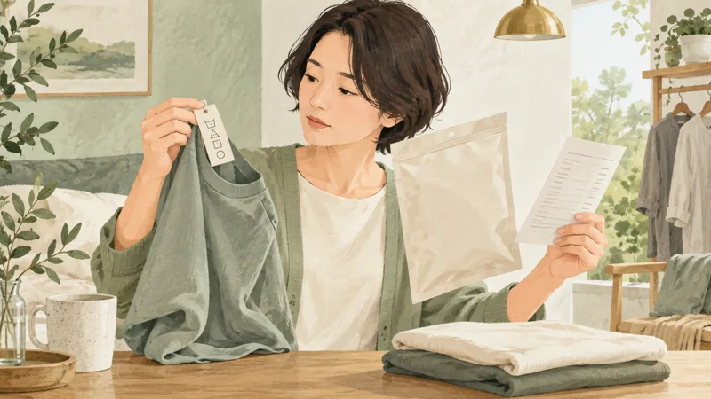 睡眠技研のサイズを決める前に試着と交換条件を確認の確認方法をイメージしたイラスト